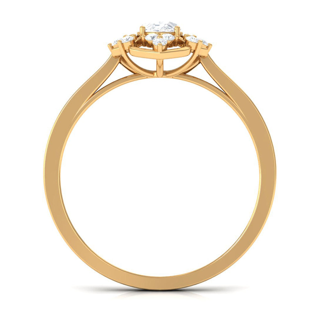 Vintage Inspired Moissanite Flower Engagement Ring