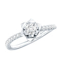 Certified Moissanite Rose Flower Engagement Ring