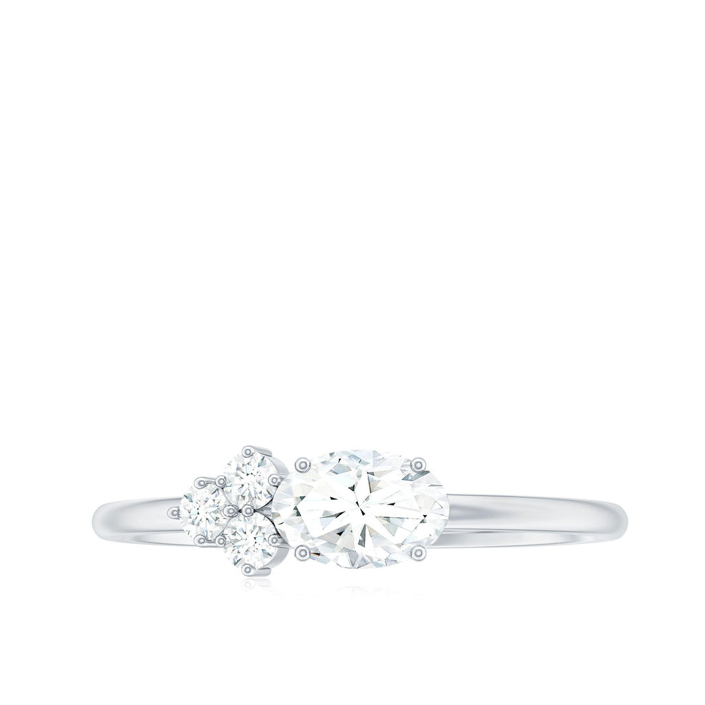 Oval and Round Moissanite Promise Ring for Her