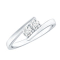 Certified Two Stone Moissanite Commitment Ring For Her