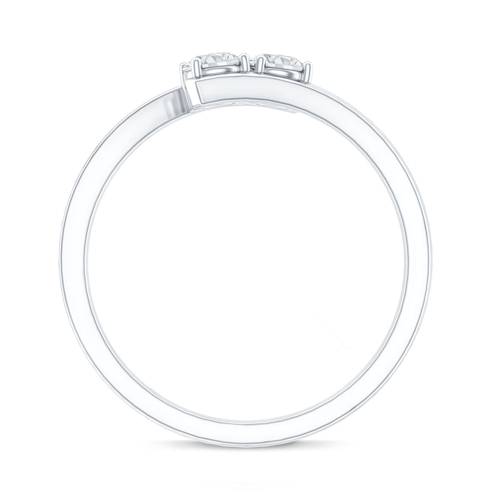 Certified Two Stone Moissanite Commitment Ring For Her