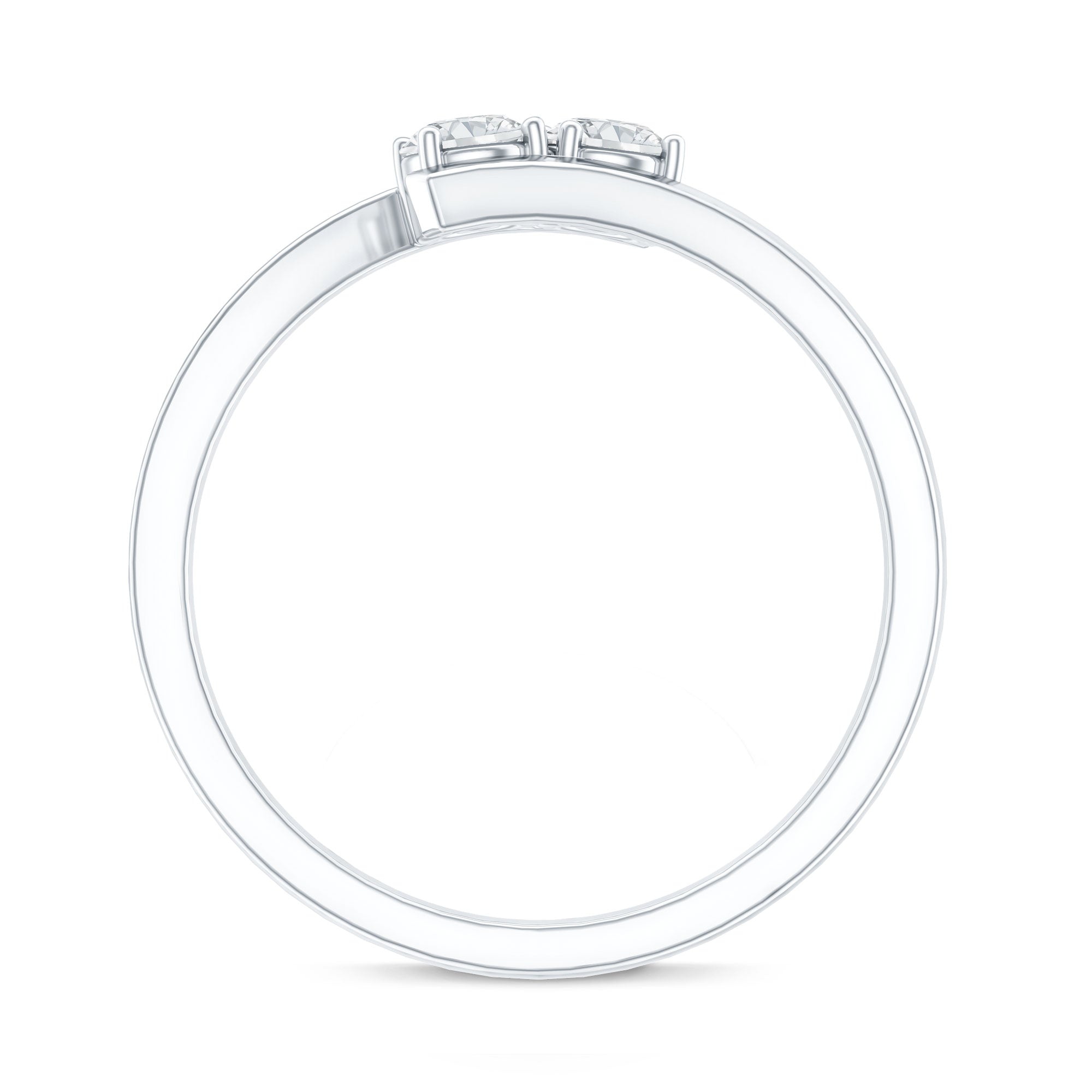 Certified Two Stone Moissanite Commitment Ring For Her