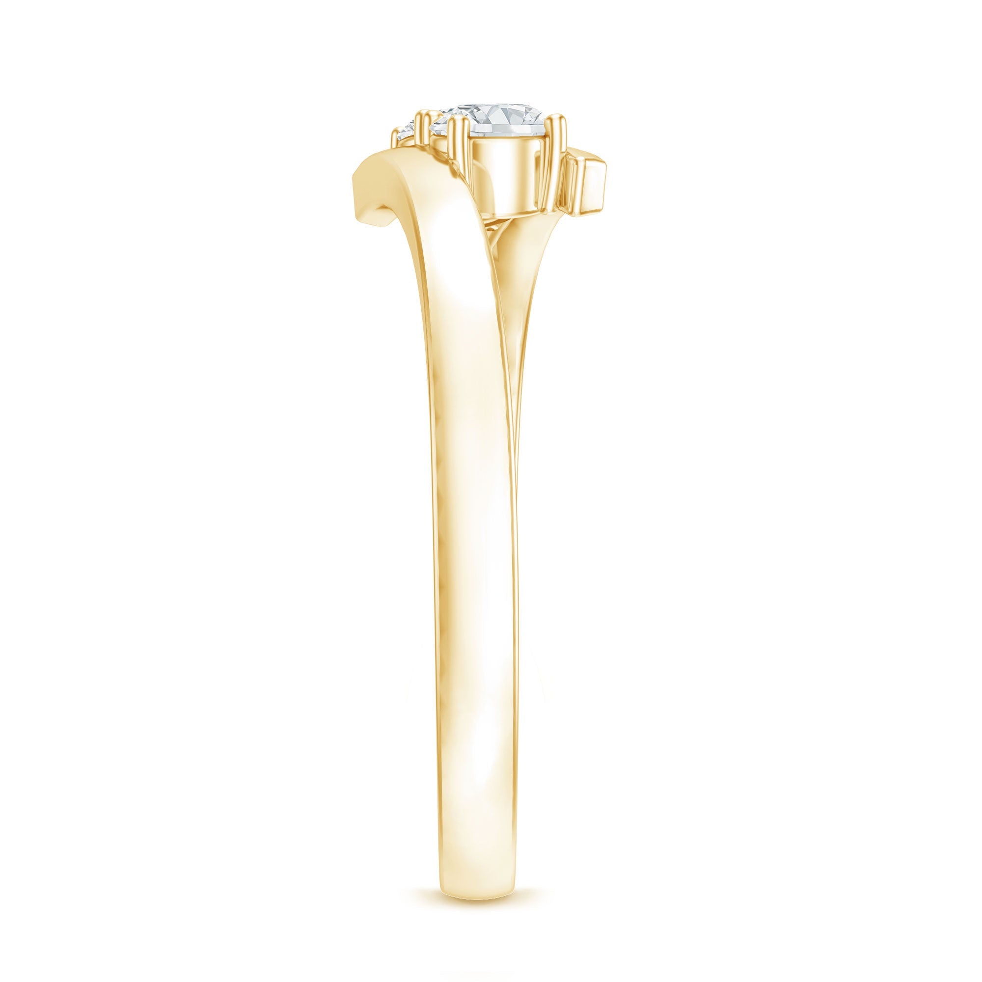 Certified Two Stone Moissanite Commitment Ring For Her