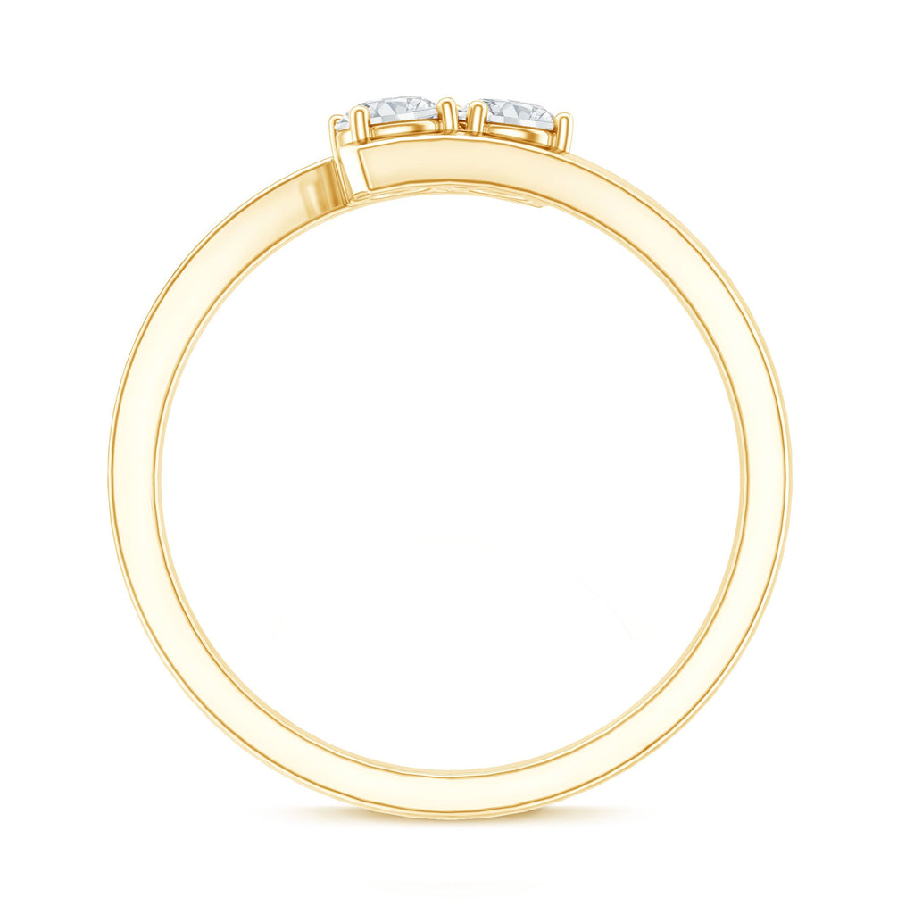 Certified Two Stone Moissanite Commitment Ring For Her