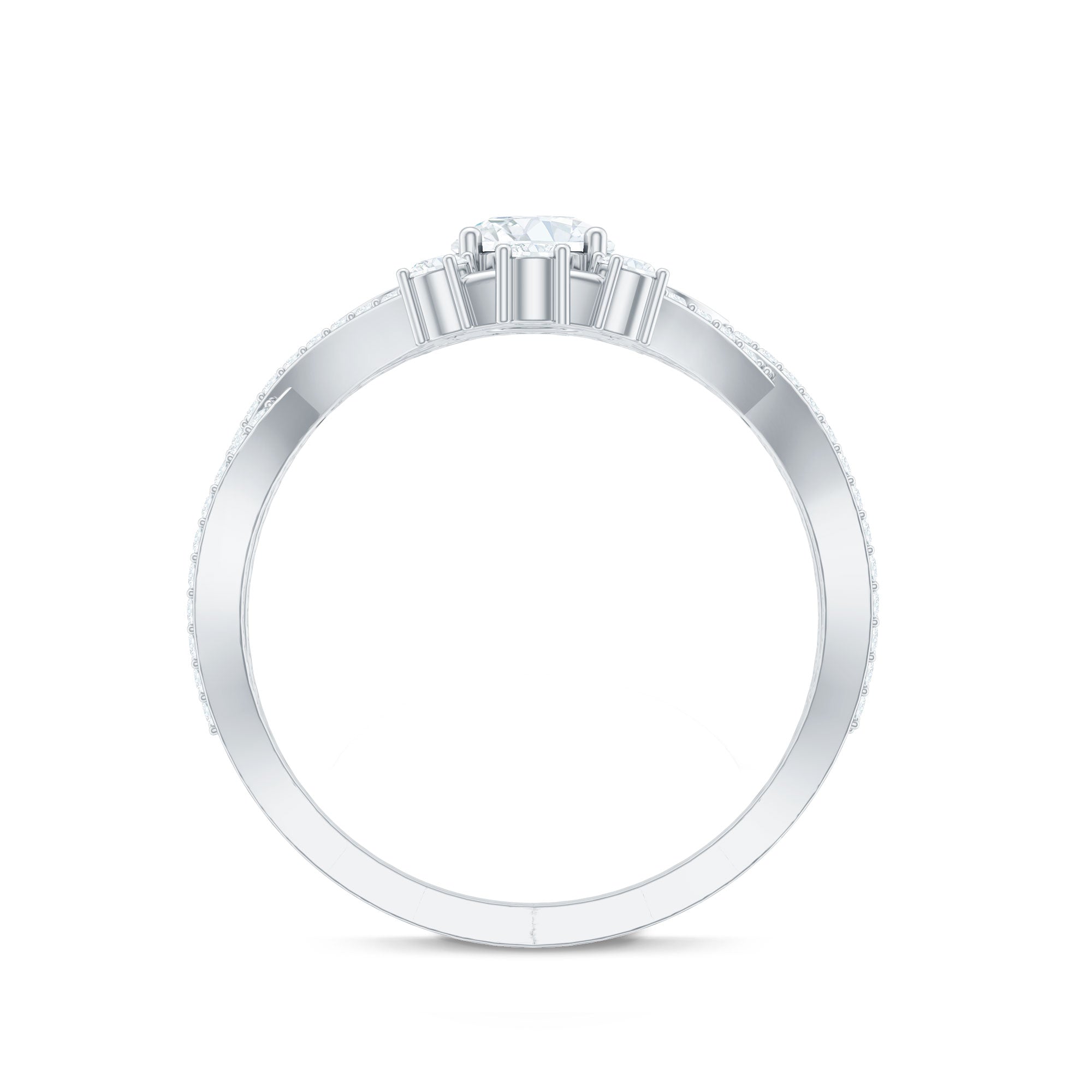 Designer Moissanite Beautiful Engagement Ring with Certificate