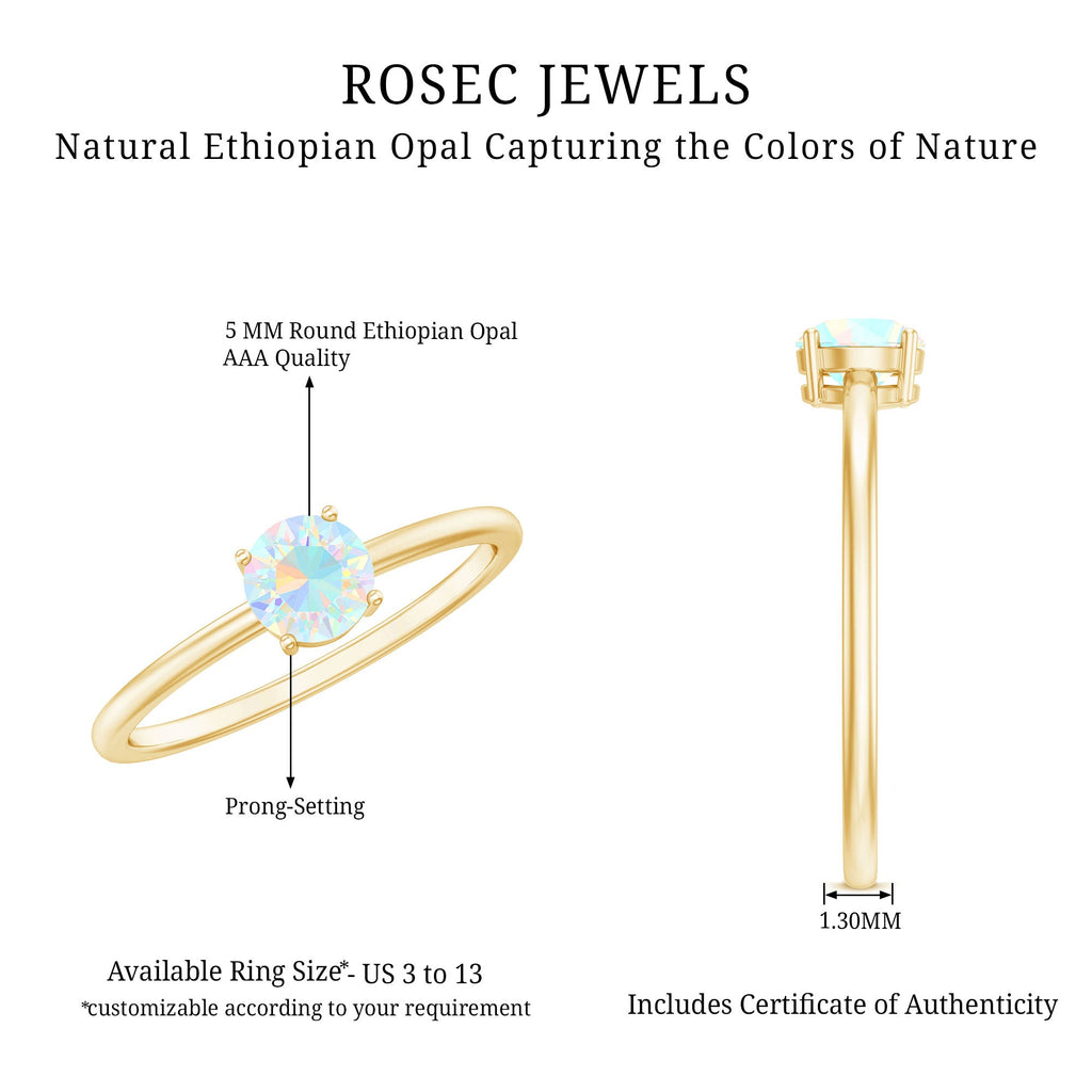 Natural Ethiopian Opal October Birthstone Ring
