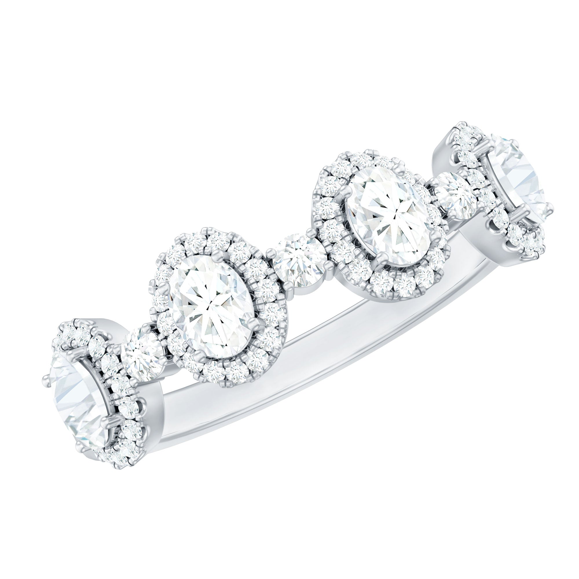 Designer Moissanite Anniversary Ring with Certificate