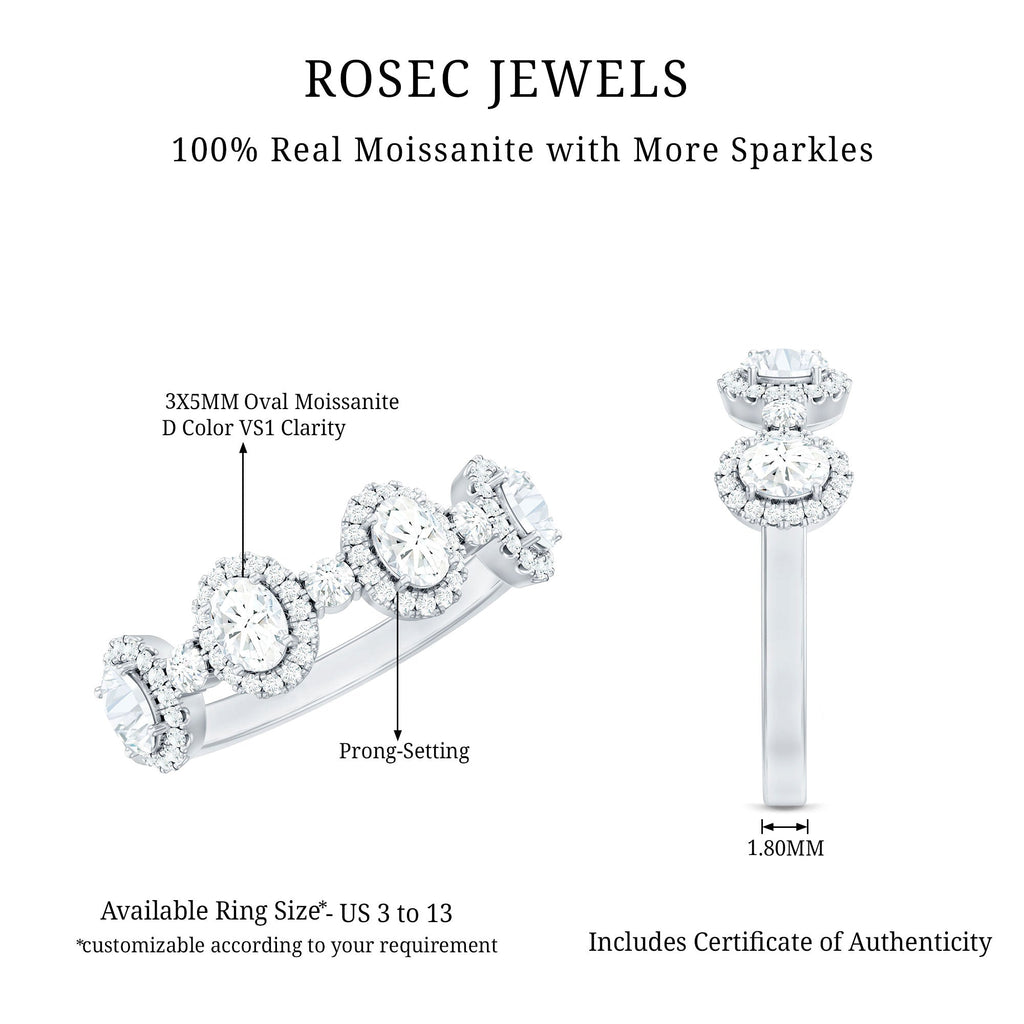 Designer Moissanite Anniversary Ring with Certificate