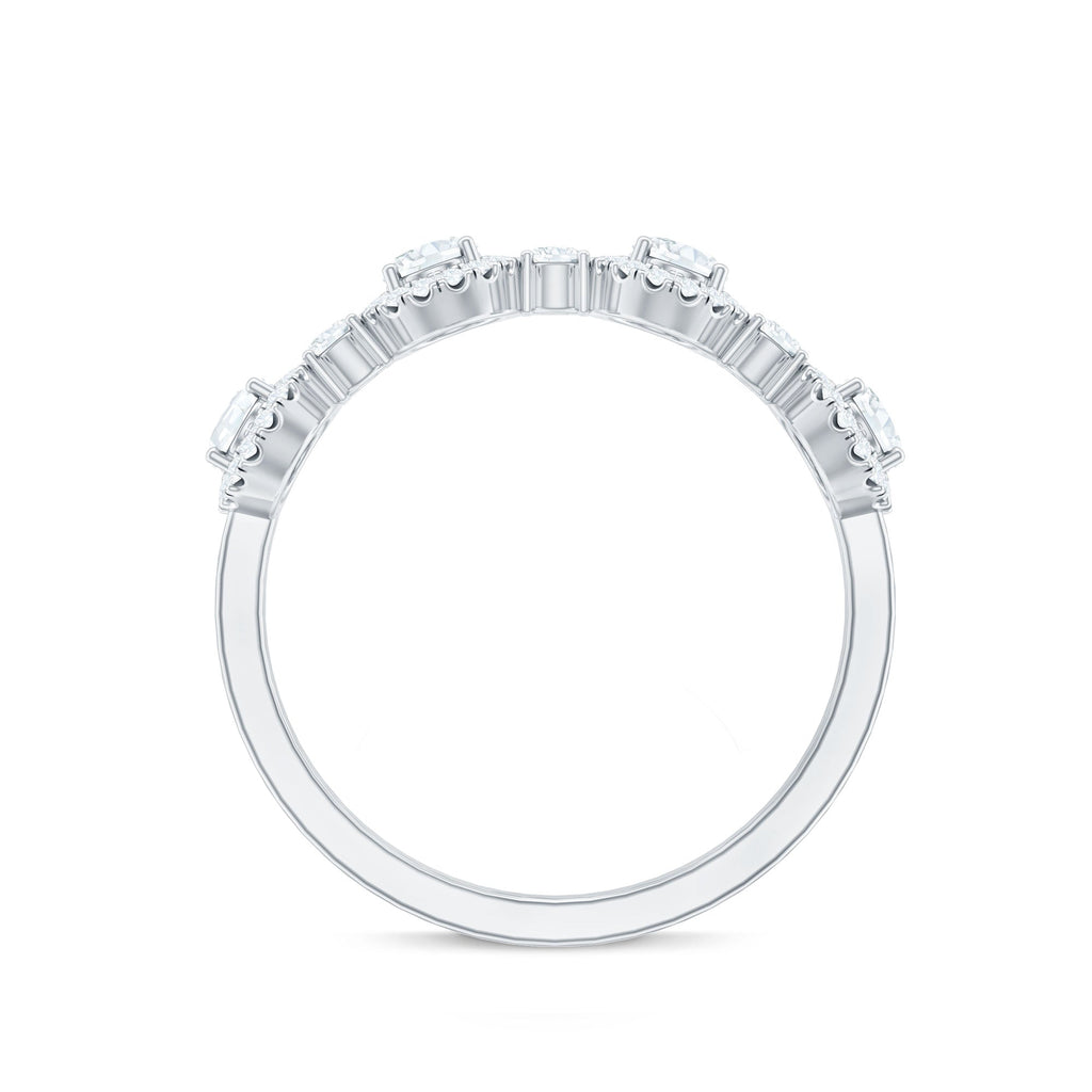 Designer Moissanite Anniversary Ring with Certificate