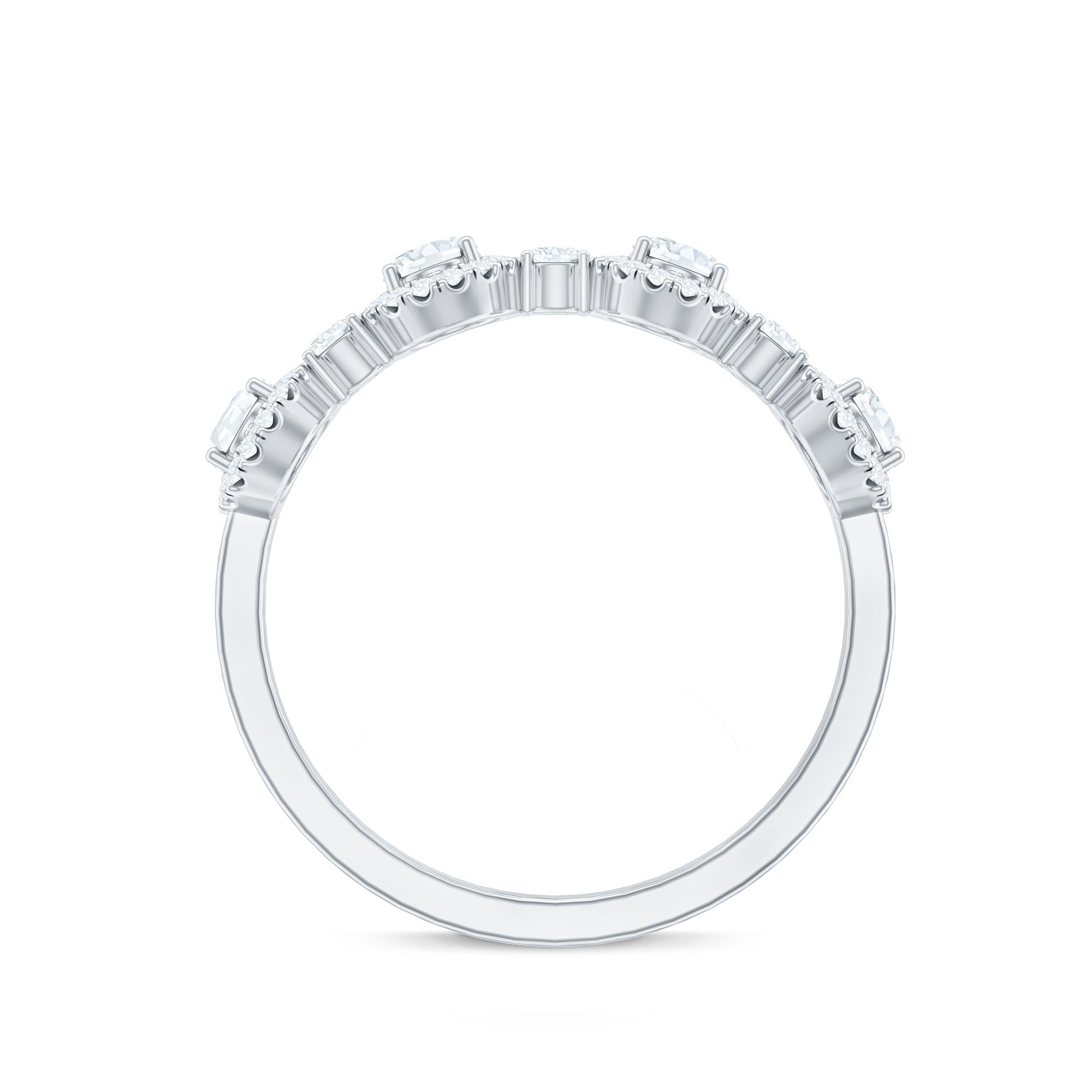 Designer Moissanite Anniversary Ring with Certificate