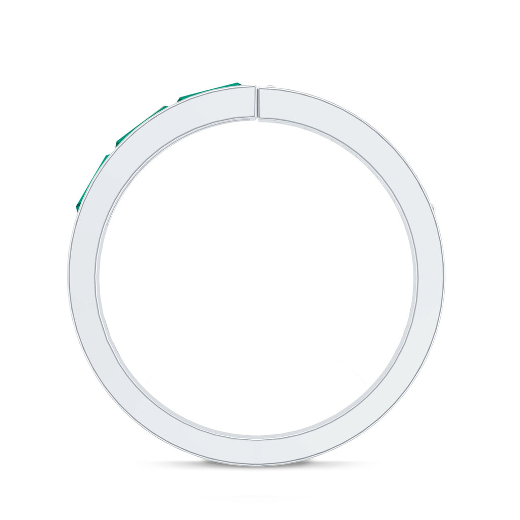 Certified Baguette Lab Grown Emerald Diamond Anniversary Band Ring
