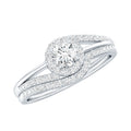 Round Moissanite Bypass Wedding Ring Set