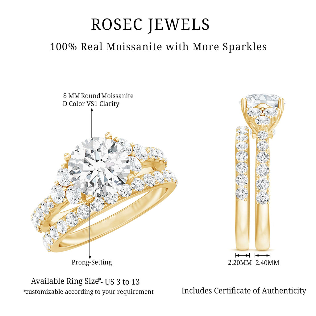 Certified 2 Carat Moissanite Engagement Ring with Enhancer