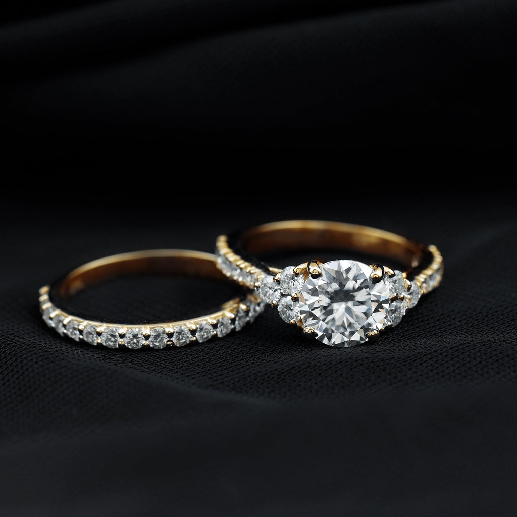 Certified 2 Carat Moissanite Engagement Ring with Enhancer