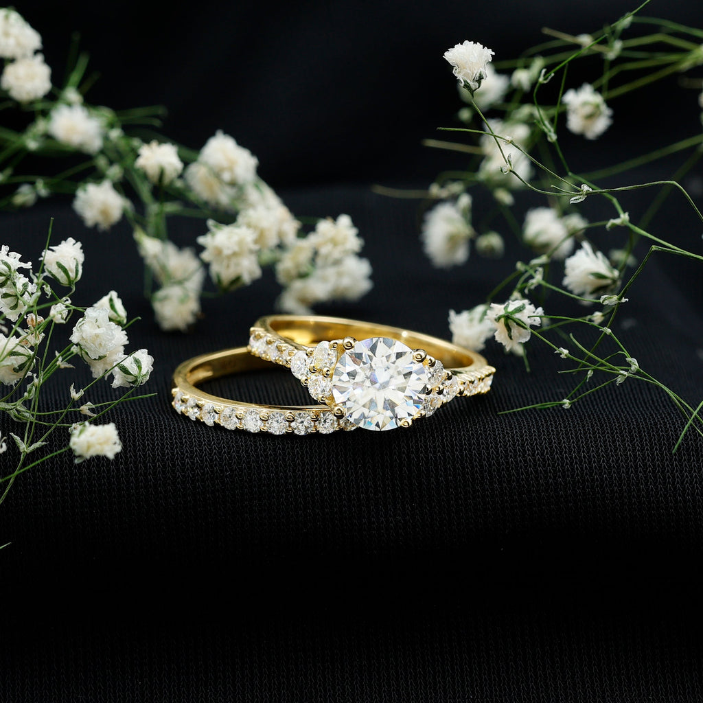 Certified 2 Carat Moissanite Engagement Ring with Enhancer