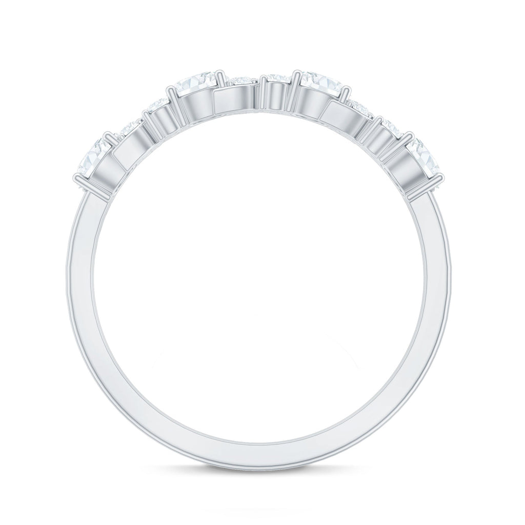 Certified Moissanite Half Eternity Stackable Band Ring