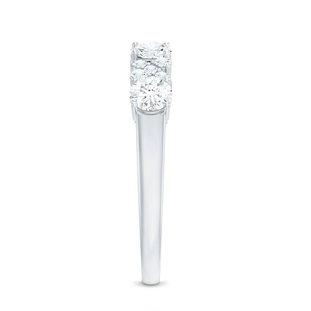 Certified Moissanite Half Eternity Stackable Band Ring