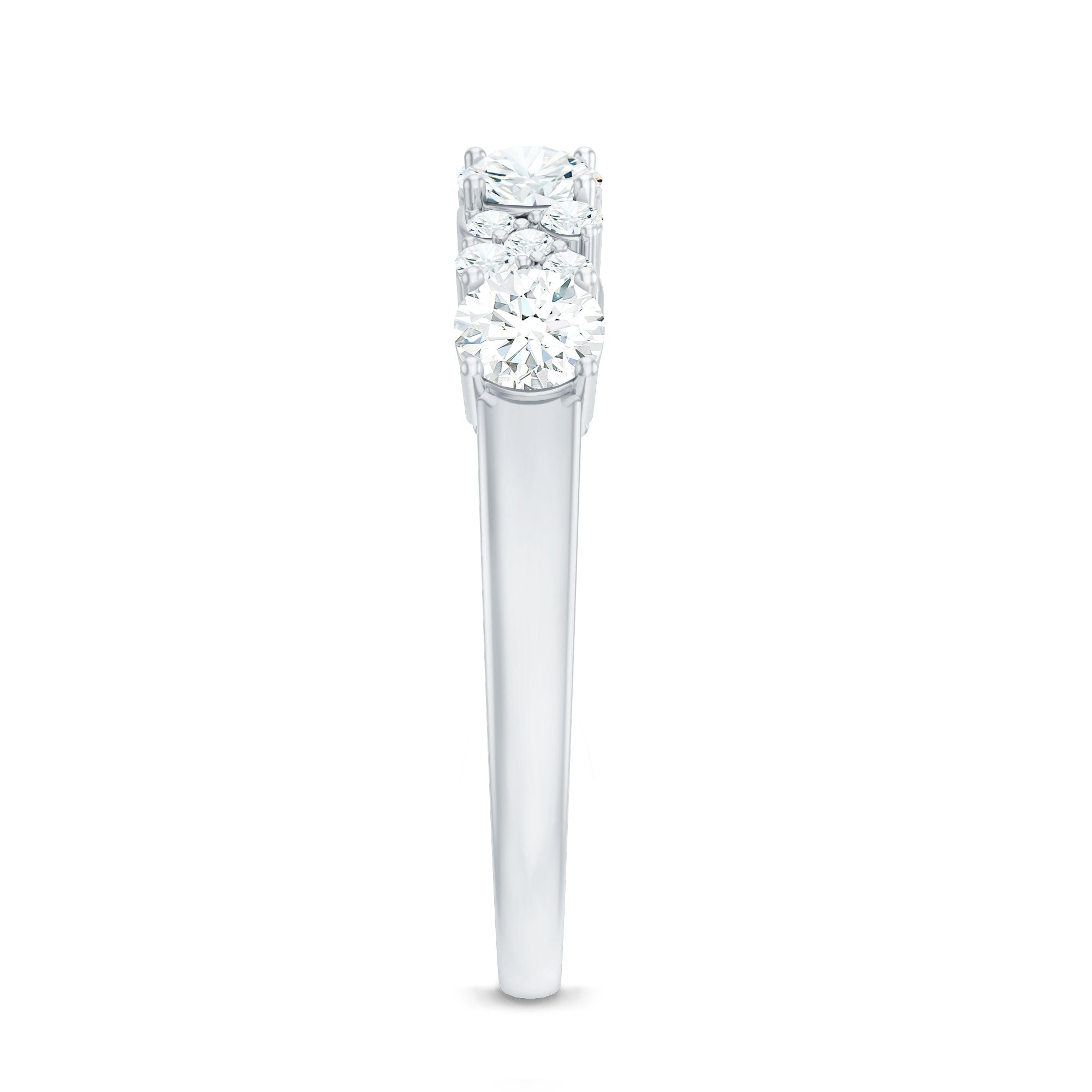 Certified Moissanite Half Eternity Stackable Band Ring
