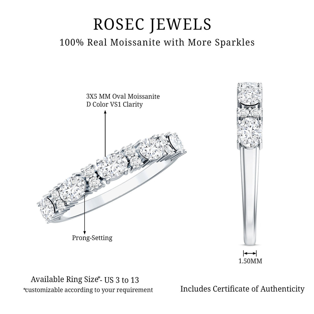 Certified Moissanite East West Eternity Band