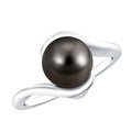 7.5 Carat Certified Tahitian Black Pearl Solitaire Bypass Ring