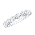 Bezel Set Moissanite Half Eternity Band Ring