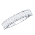 Baguette Cut Certified Moissanite Half Eternity Band Ring