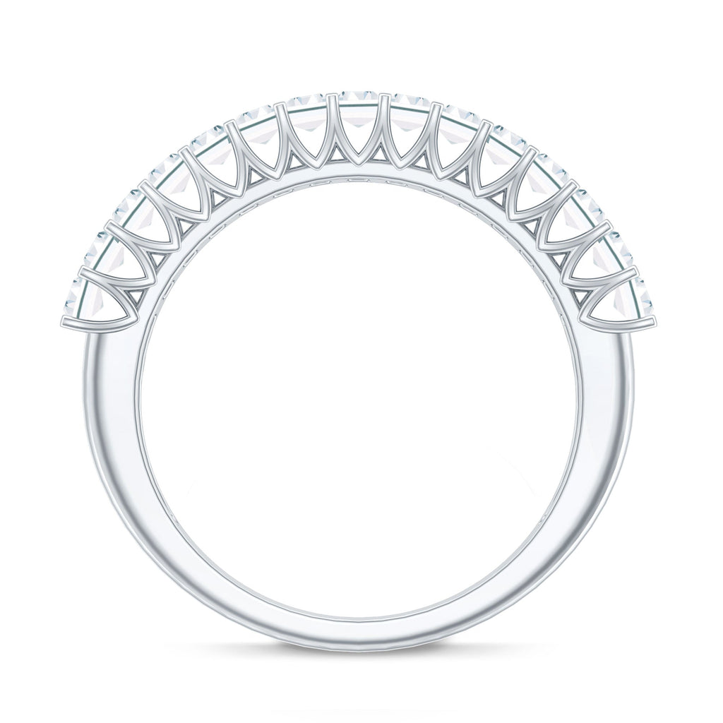 Baguette Cut Certified Moissanite Half Eternity Band Ring