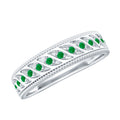 Genuine Emerald Vintage Inspired Eternity Band