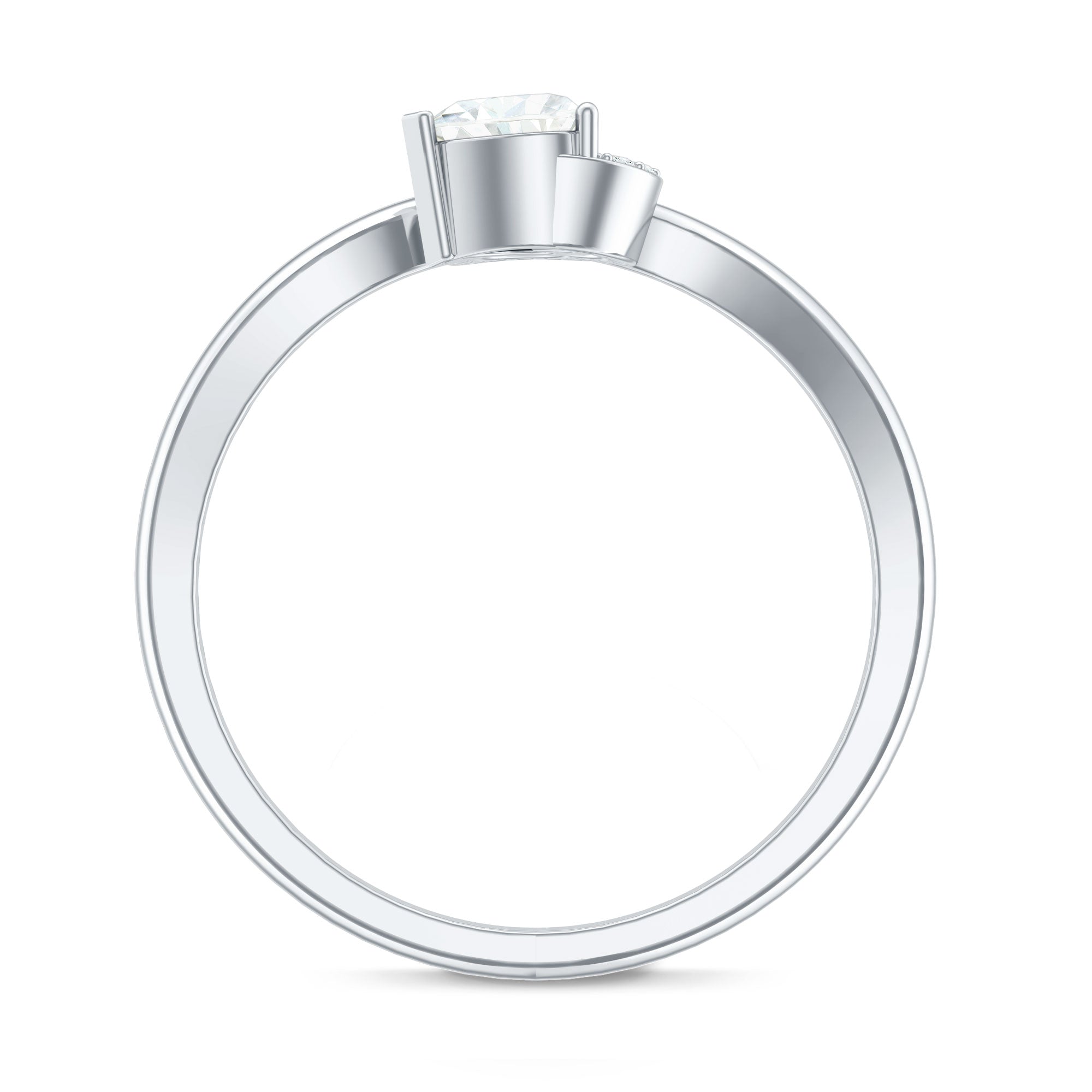 Certified Moissanite Heart Promise Ring for Her