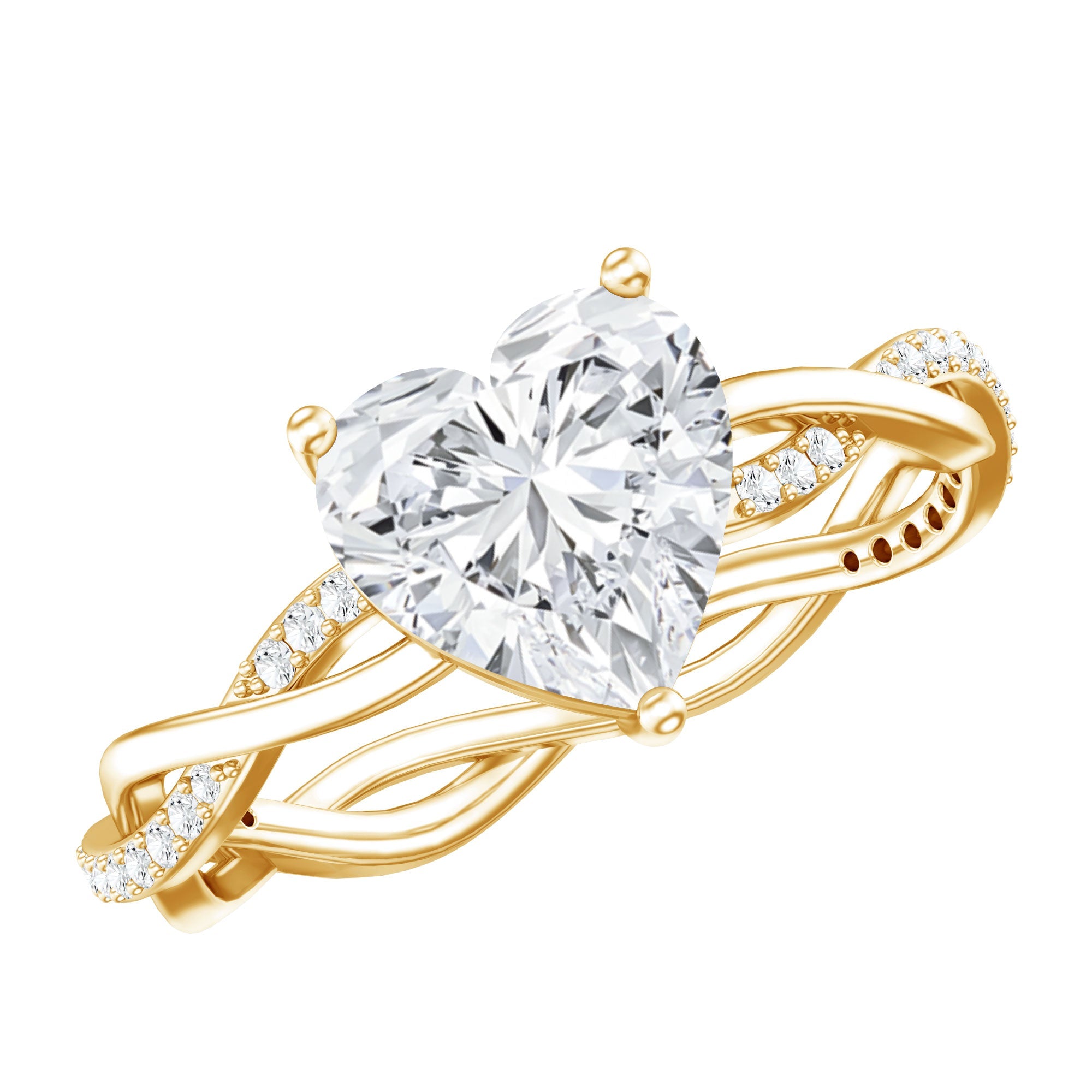 Solitaire Heart Shape Moissanite Braided Engagement Ring