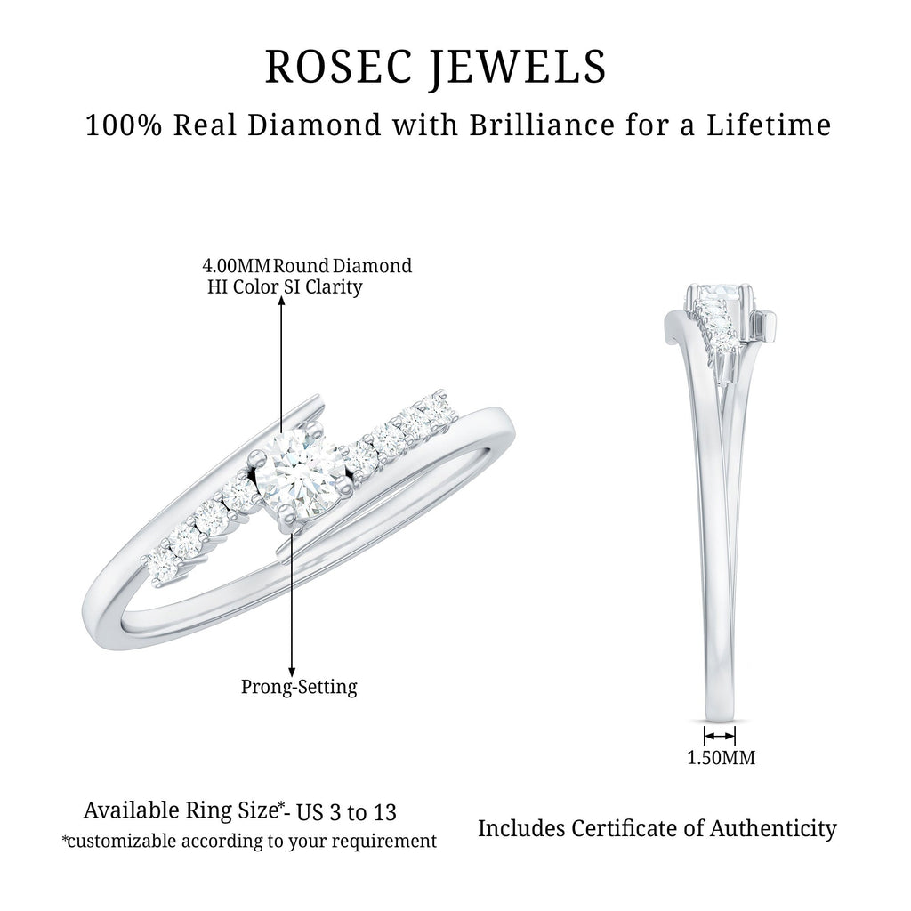 Diamond Promise Ring with Bypass Shank