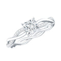 Princess Cut Moissanite Braided Engagement Ring for Women