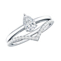 Pear Cut Solitaire Moissanite Engagement Ring with Enhancer
