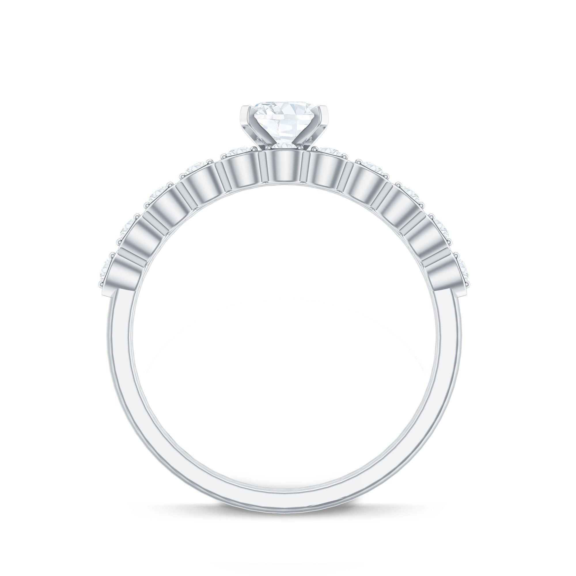 Oval Cut Moissanite Solitaire Bridal Ring Set for Women