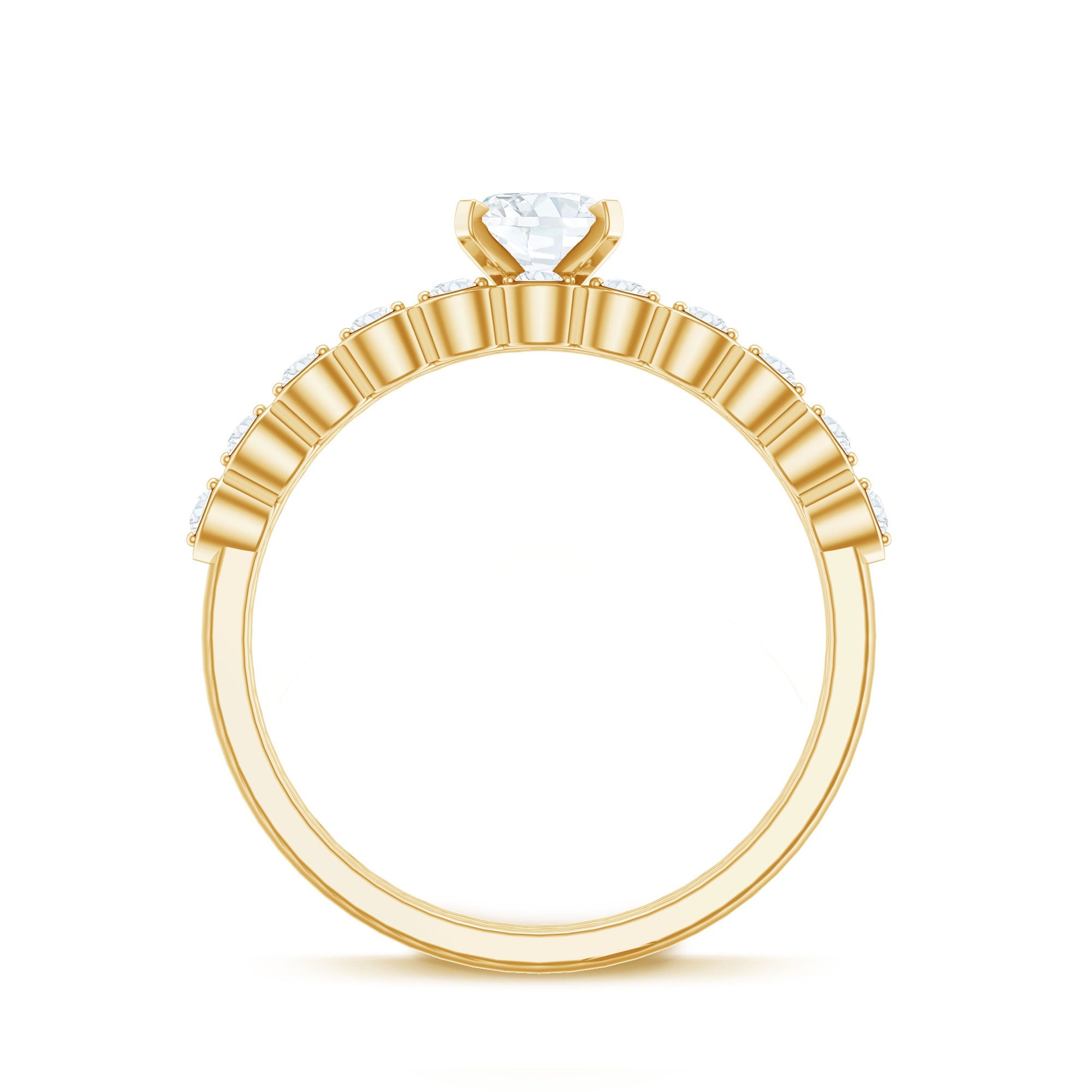 Oval Cut Moissanite Solitaire Bridal Ring Set for Women
