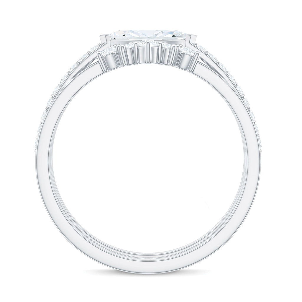 Certified Moissanite Trio Bridal Ring Set for Women