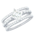 1.25 Carat Princess Cut Moissanite 3 Piece Bridal Ring Set
