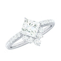 Princess Cut Moissanite Designer Engagement Ring for Women