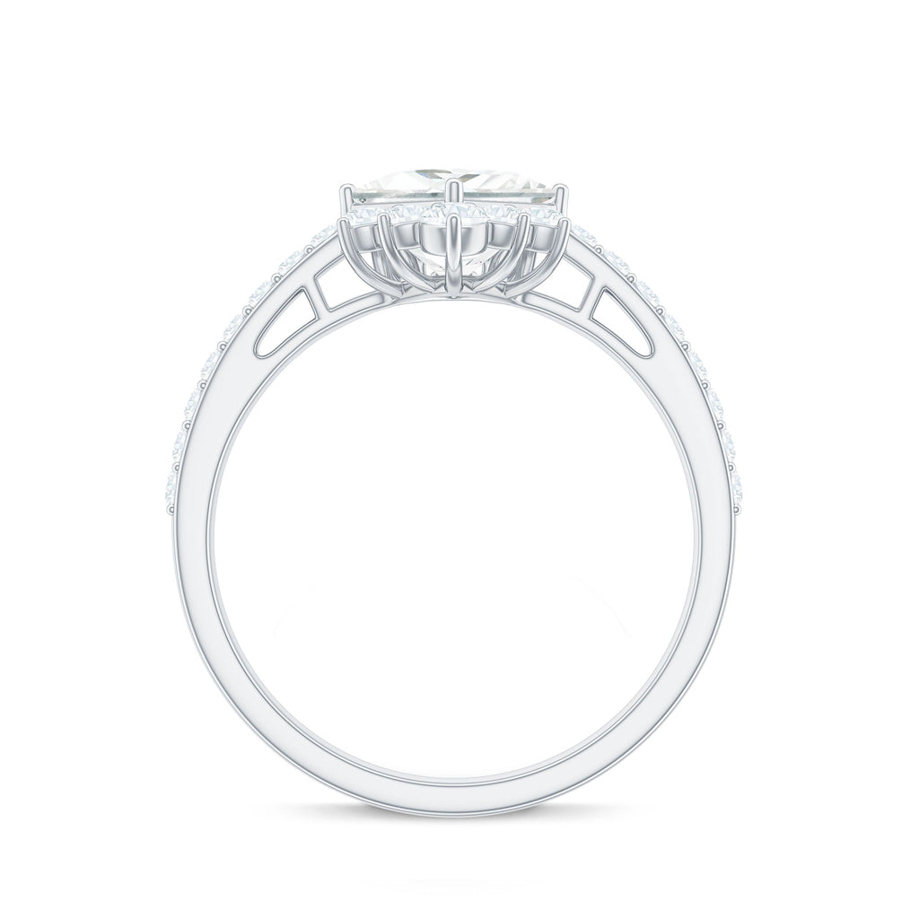 Princess Cut Moissanite Designer Engagement Ring for Women