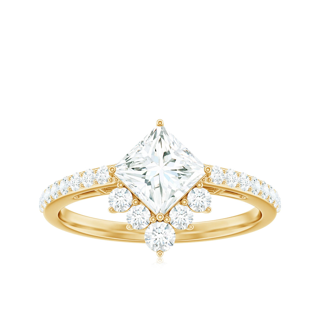 Princess Cut Moissanite Designer Engagement Ring for Women