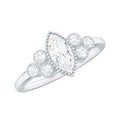 Marquise Moissanite Engagement Ring with Trios