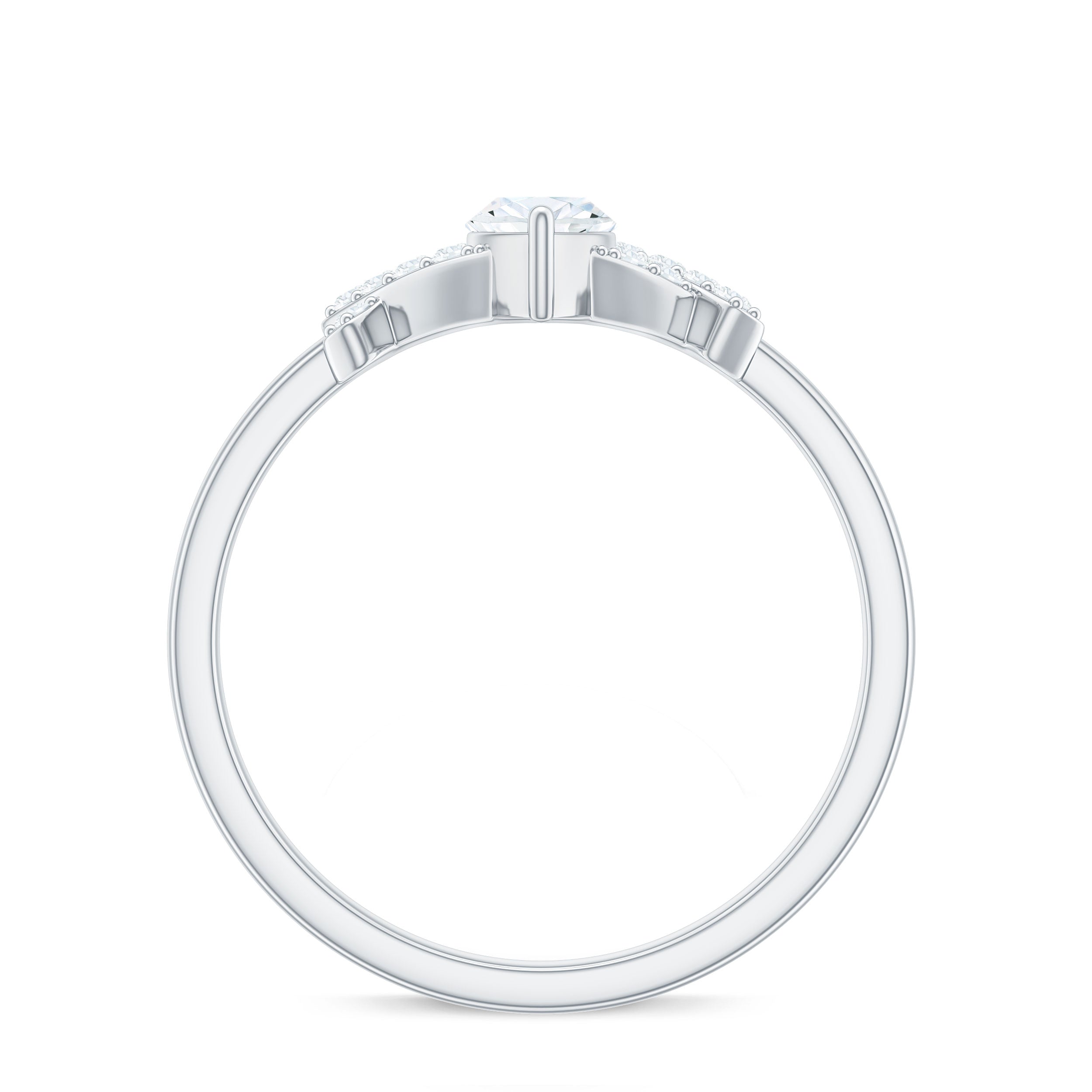 Certified Moissanite Marquise Engagement Ring for Women