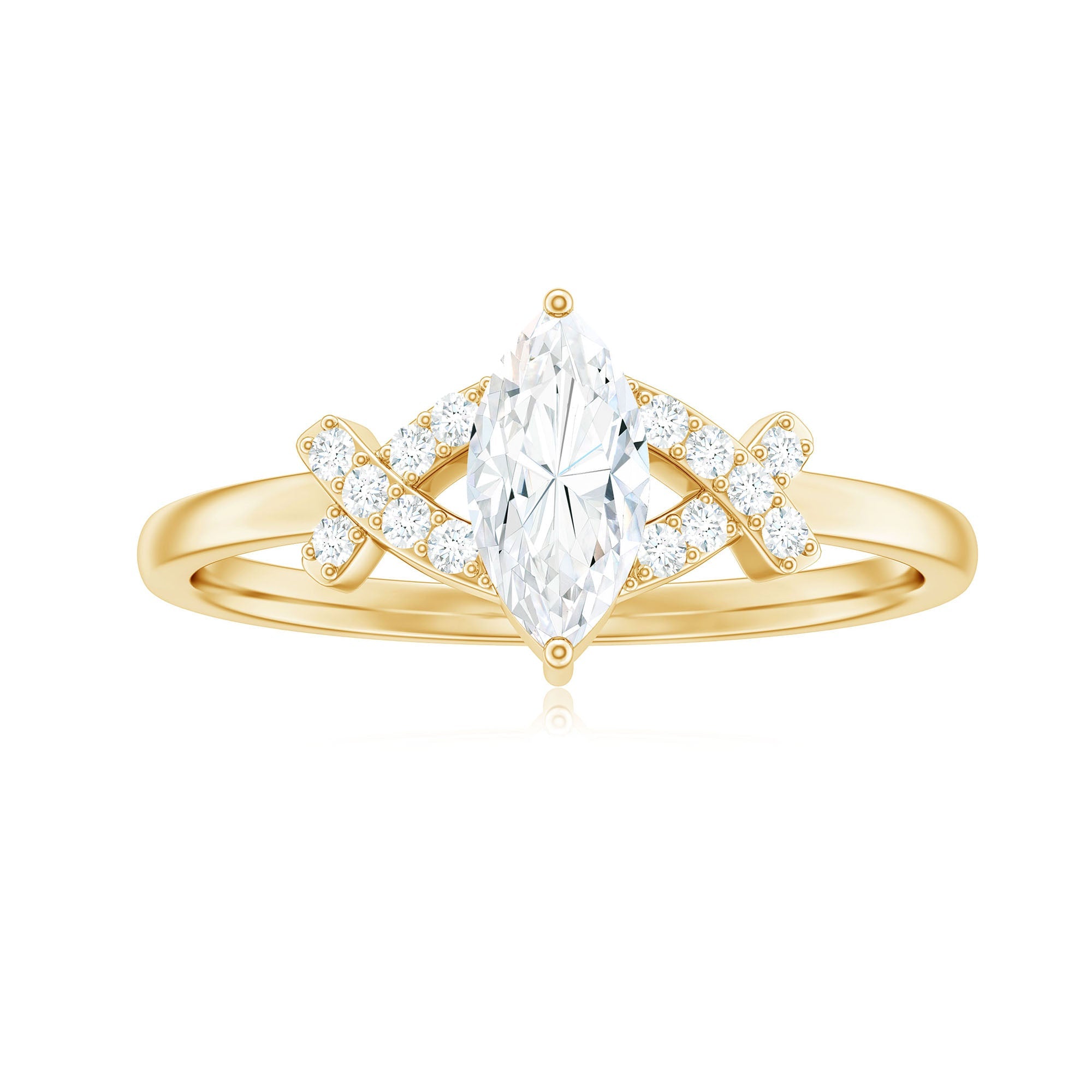 Certified Moissanite Marquise Engagement Ring for Women