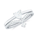 Heart Shape Moissanite Solitaire Engagement Ring with Enhancer