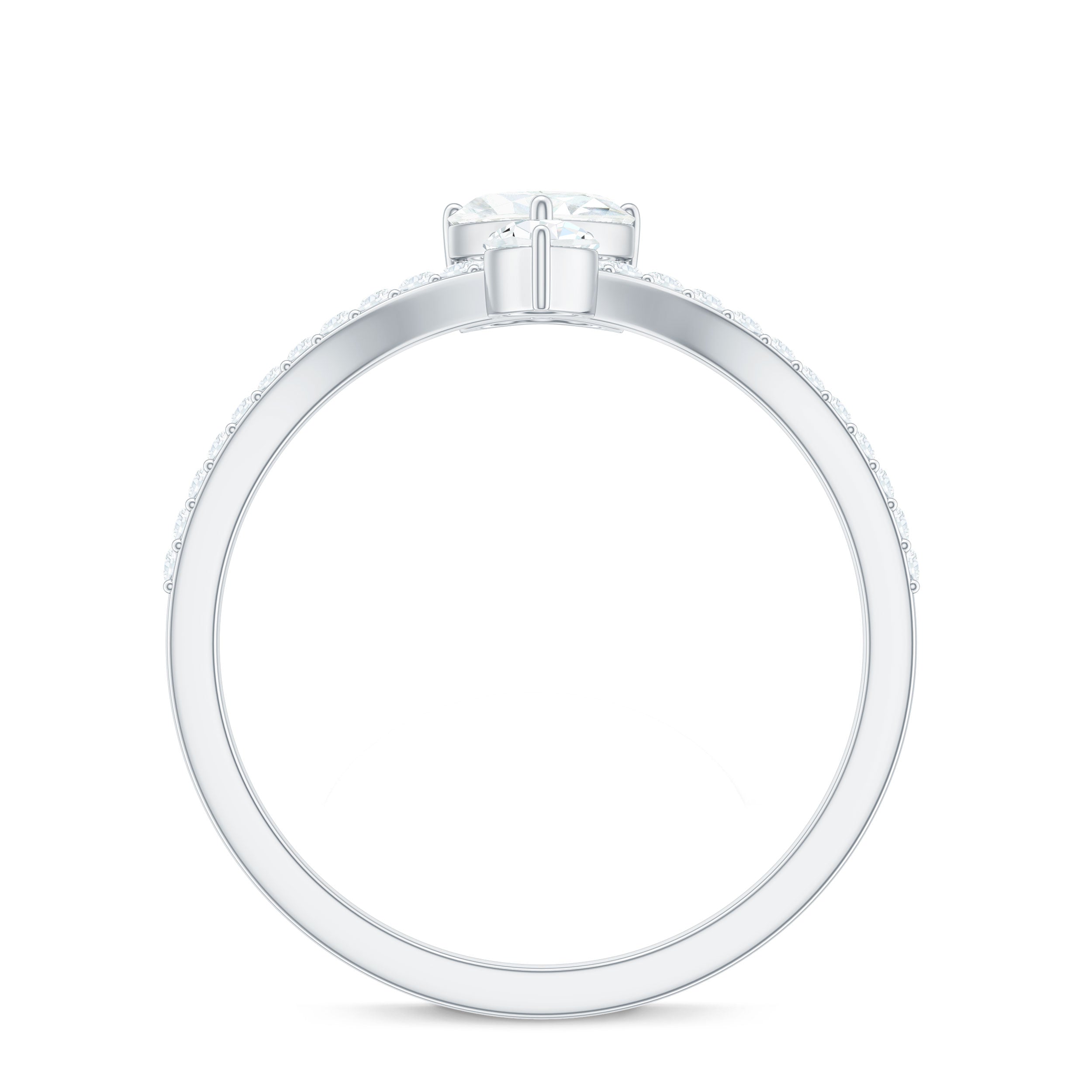 Designer Moissanite Heart Engagement Ring for Women