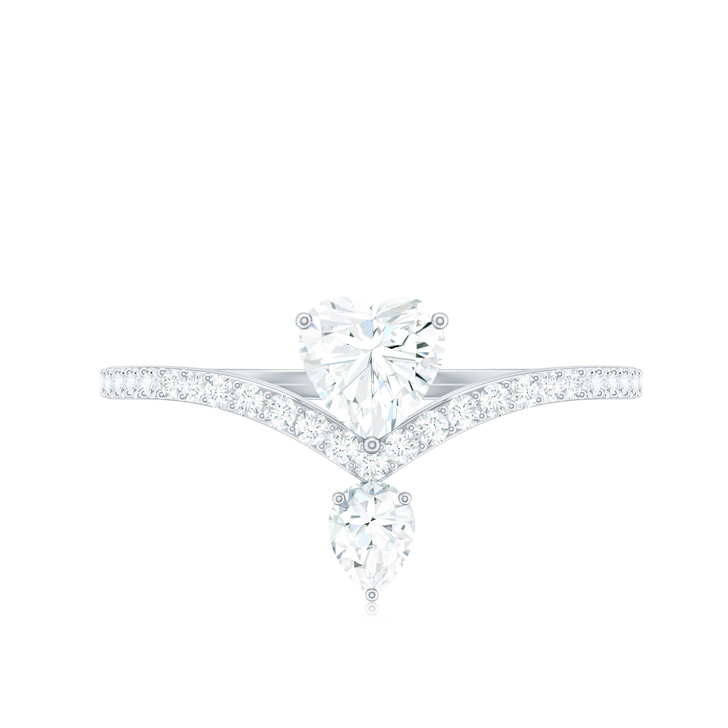 Designer Moissanite Heart Engagement Ring for Women