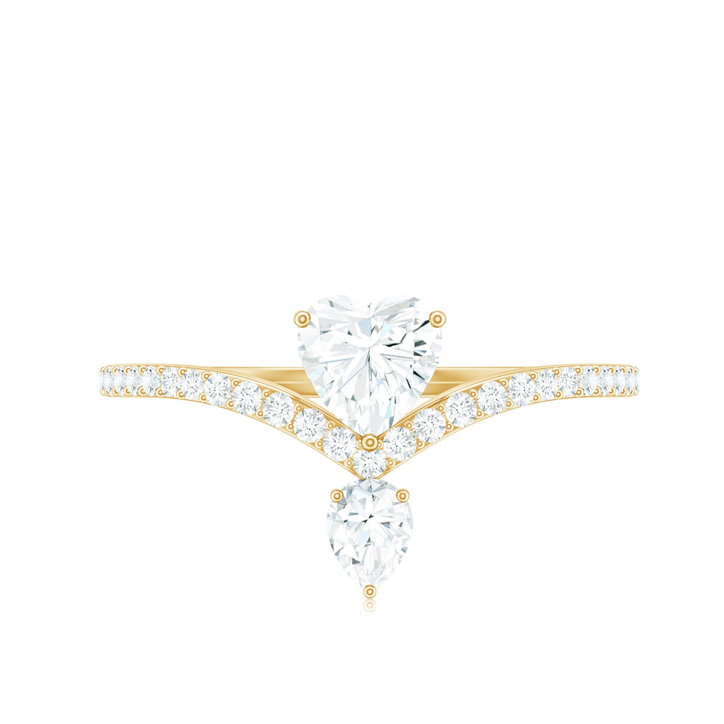 Designer Moissanite Heart Engagement Ring for Women