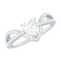 Heart Shaped Moissanite Designer Engagement Ring
