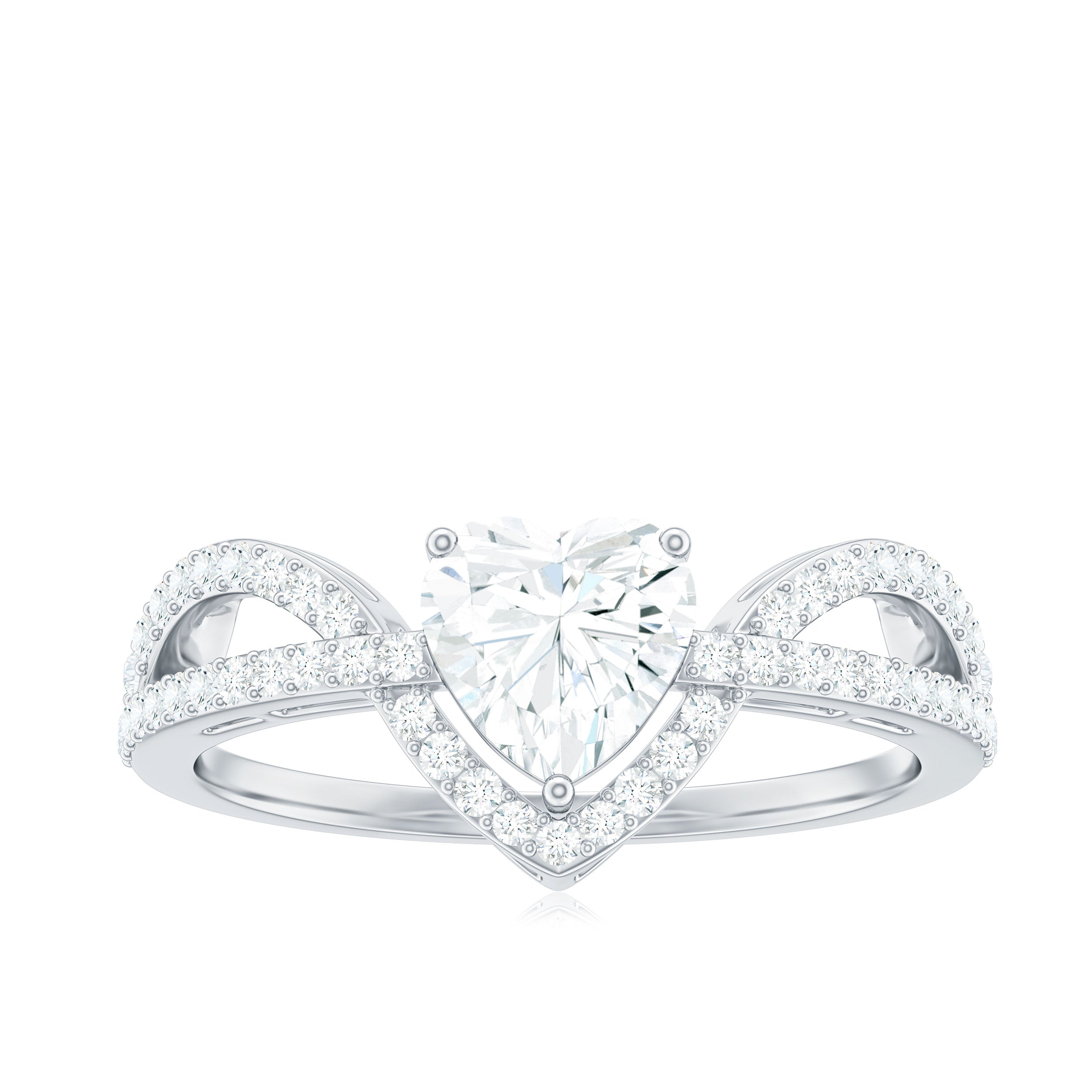 Heart Shaped Moissanite Designer Engagement Ring