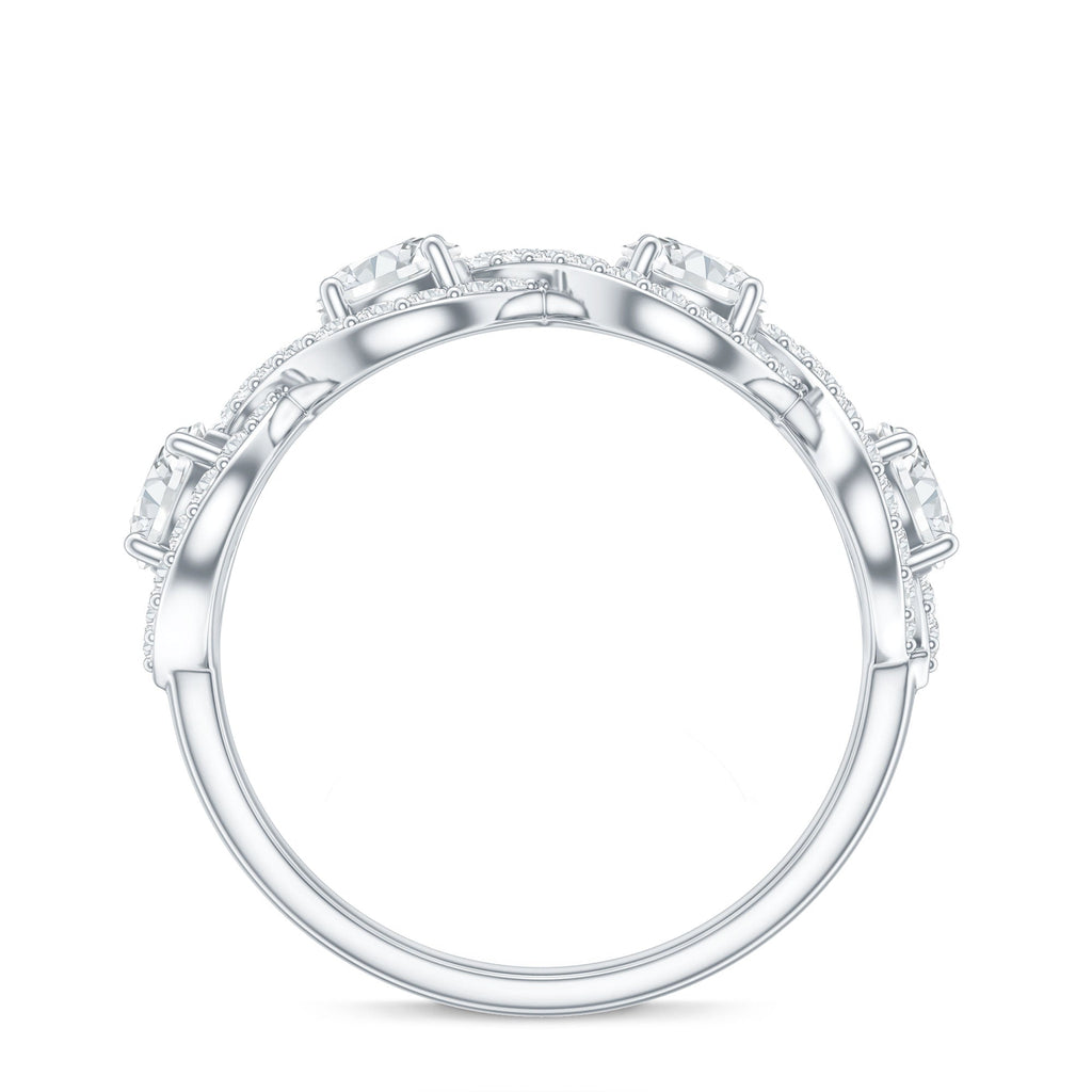Round Moissanite Infinity Wedding Band Ring